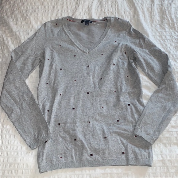 Tommy Hilfiger Gray V-Neck Sweater - Picture 3 of 3